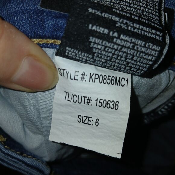 Kut Women's Stella Blue Jeans Raw Hem Wide Leg Size 6 Comfort Everyday Wear - Picture 14 of 16